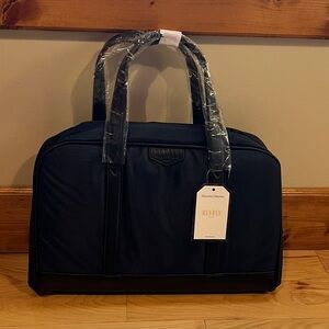 Black and Dark Blue Duffel Bag